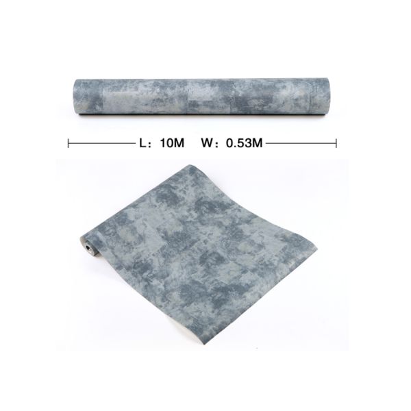 Modern 0.53*10m Living Room Embossed Blue Non-woven Wallpaper
