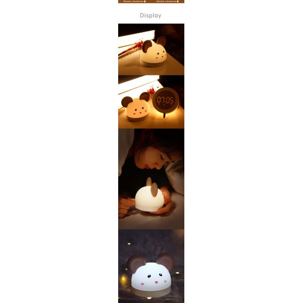 Super mignonne souris animal éclairage de souris douce en silicone réveil de nuit lumière APP contrôle