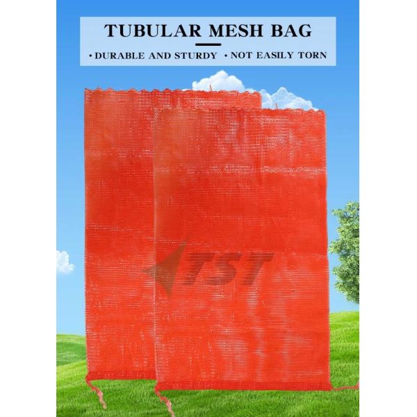48*78cm PP Red Tubular Mesh Bag Onion Mesh Potato Sacks For Brazil
