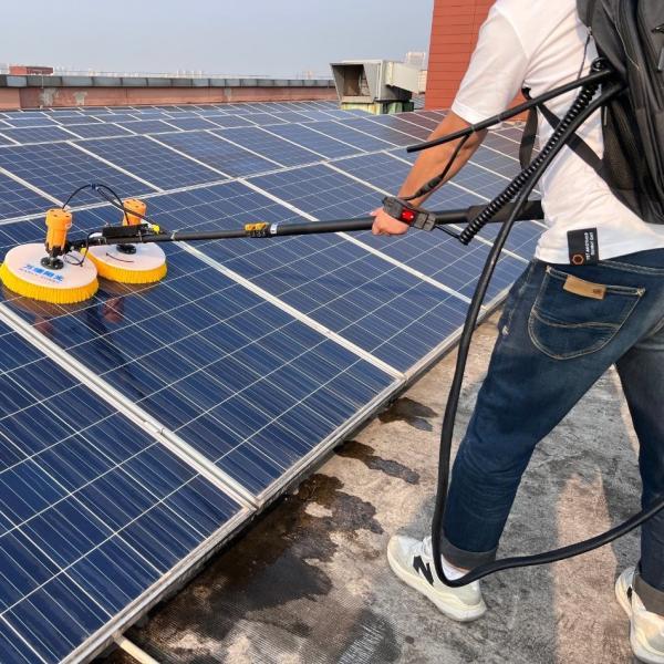 3.5-Meter Aluminum Alloy Handle Double-Disc Rotary Brush for Solar Panel Cleaning