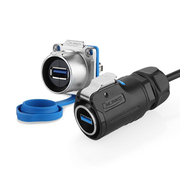 USB Plug USB3.0 Waterproof IP68 USB Male Female LP24 Connector
