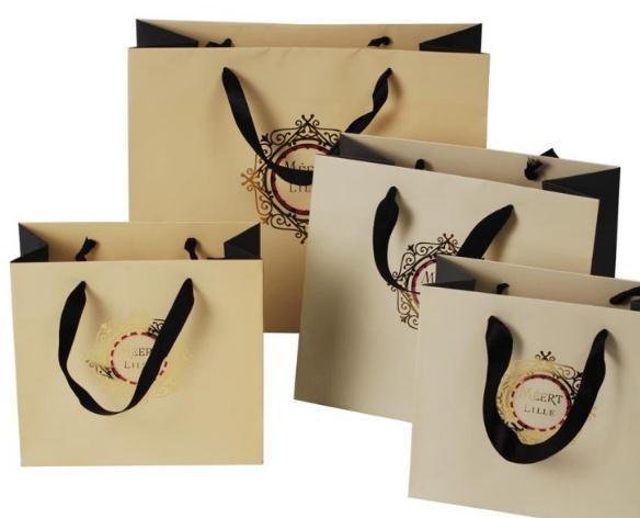 Fashion Clothing Paper Bags , OEM Paper Carry Bag Support Offset Printing