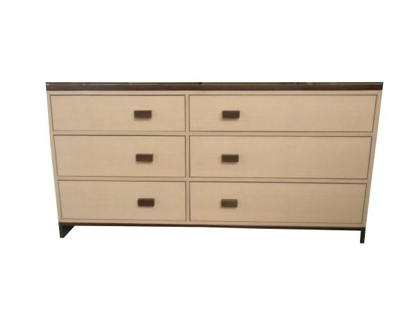 White Painted Six Drawer Dresser / Chest , Hospitality Stand Up Dresser