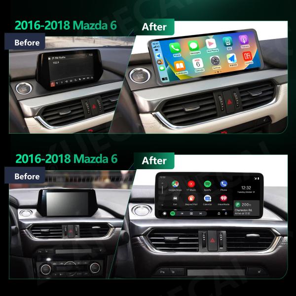 Mazda6 noir 2016-2018 Support de l'unité de tête de voiture Wifi Bluetooth 5.0