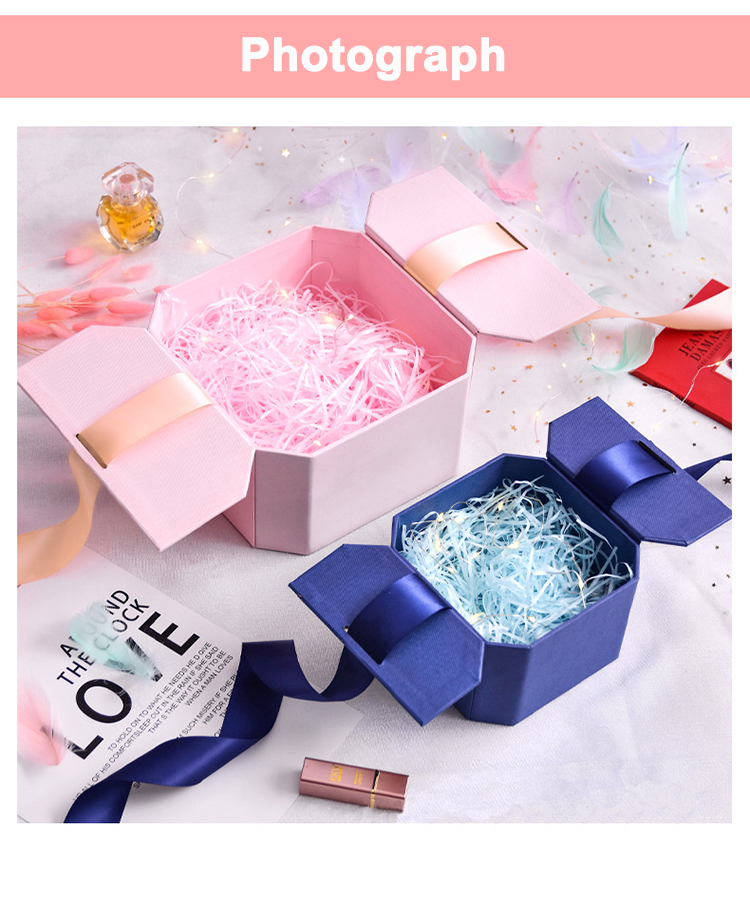 Сердце подарка дня Святого Валентина коробки изготовленного на заказ картона упаковывая оптовое сформировало подарочную коробку с лентой