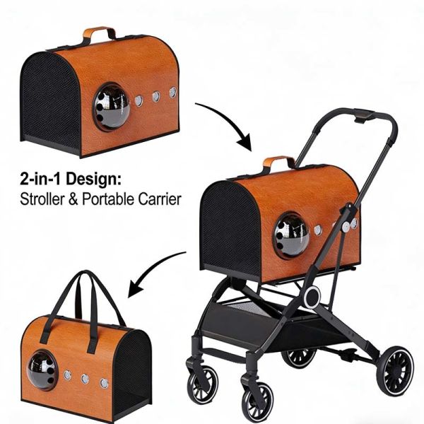 Collapsible Dog Stroller | Detachable Pet Carrier Stroller|Quiet Pet Stroller for B2B Bulk Purchase