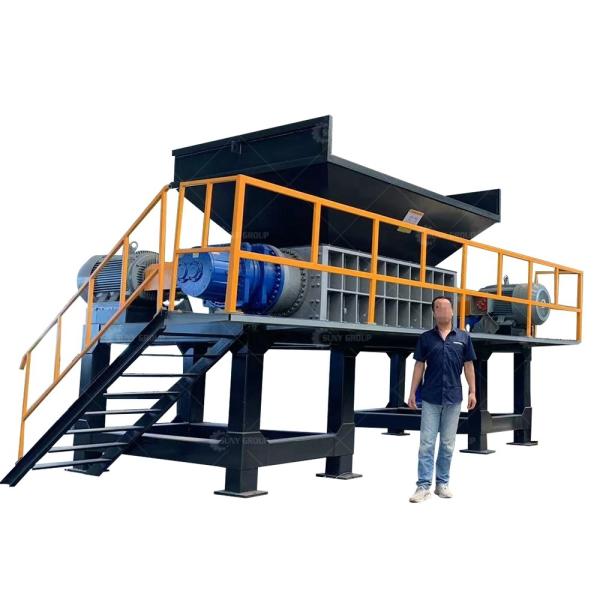 800-5000kg/h Capacidade Motores usados Compressor de resíduos Reciclagem Máquina de trituração de dois eixos