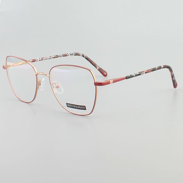 Polygon Eyewear Stainless Steel Metal Optical Frame for Women