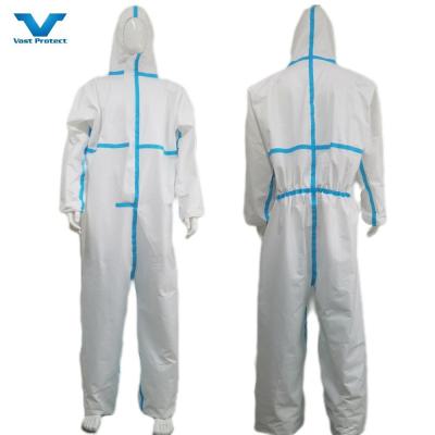 55GSM Roupas de protecção impermeáveis microporosas, com capuz, para benefício funcional
