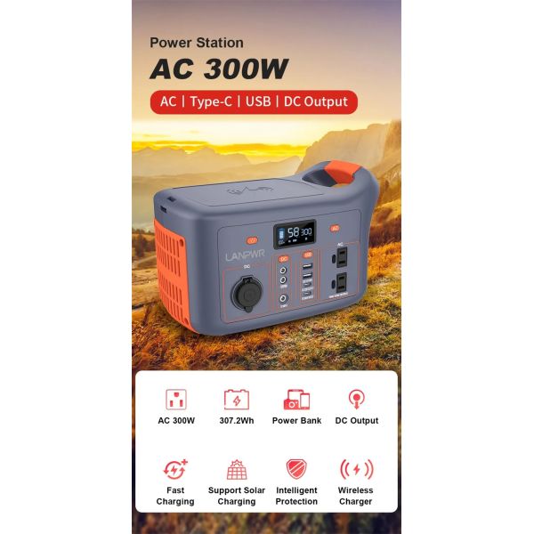 Электростанция 4.5kg DC AC 307WH 350W портативная для на открытом воздухе располагаться лагерем
