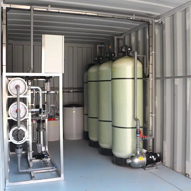 High Efficiency 500m3/day Containerized Brackish Water RO System with Energy Recovery Device in 40ft ISO Container