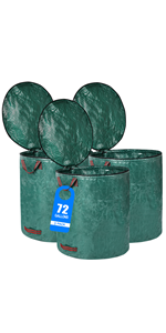 Heavy Duty Home and Yard Waste Bag 48-Gallon Woven Polypropylene, Reusable Lawn and Leaf Garden Bag with Reinforced