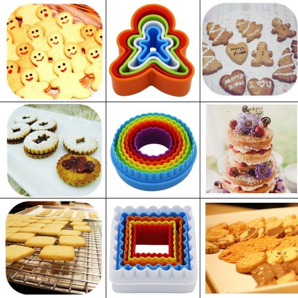 Custom 3D Bakeware Cookie Tools Set Colorful Plastic Round Cookie Cutter