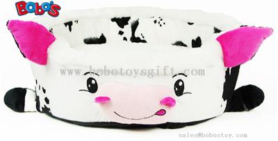Wholesale Price Plush Stuffed Cow Shape Pet Bed for Puppy Cat Dog