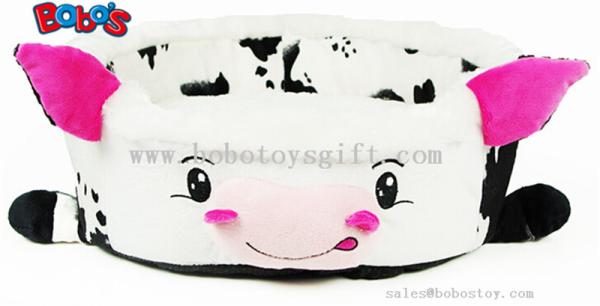 Wholesale Price Plush Stuffed Cow Shape Pet Bed for Puppy Cat Dog
