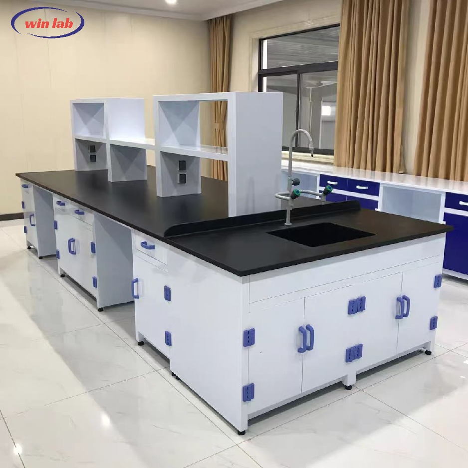 PP Lab Work Bench Corrosion Resistant Modular Lab Benches White With Double
