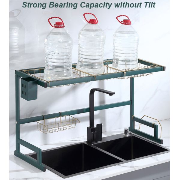 Green Gold Over The Sink Drying Rack Stainless Steel Material 850mm Width