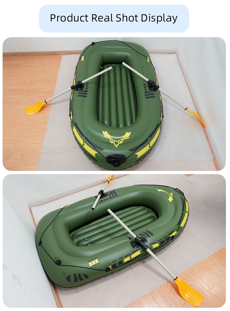 Outdoor Eco-friendly PVC Inflatable Kayak Boat for Two People Fishing Lake Touring & Rafting
