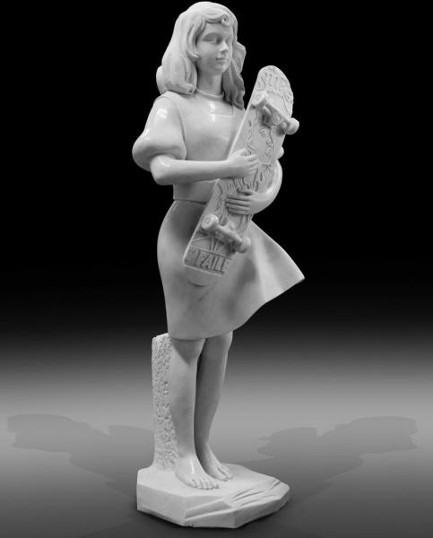 Indoor art exhibition marble sculptures beautiful girl stone statue,stone carving supplier