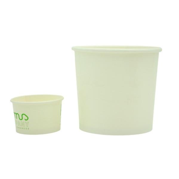 Kraft White Paper Ice Cream Cups 16oz 20oz 24oz Recyclable Disposable Packaging