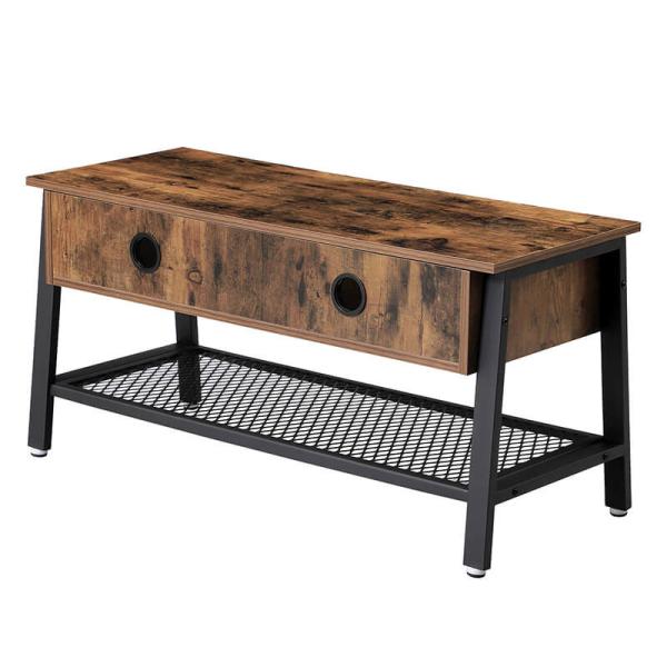 TV Table with Storage Compartment, Industrial TV Stand with Shelf, Entertainment Furniture, ULTV92X