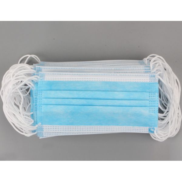 Nonwoven 3ply Disposable Dust Mask Latex Free With Meltblown Filter Inside