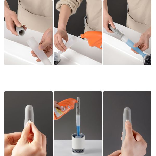 Силикон чистки туалета Tpr держателя стены чистит Refillable распределители щеткой жидкостного мыла