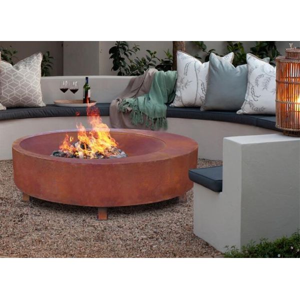100cm Extra Large Outdoor Round Wood Burning Rust Fire Pit Bowl For Camping