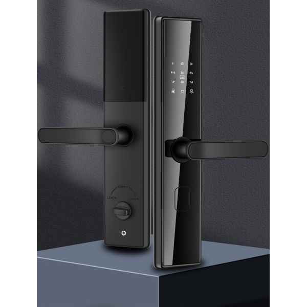 Outdoor Security Digital Door Handle with Tuya Ttlock and Fingerprint Recognition