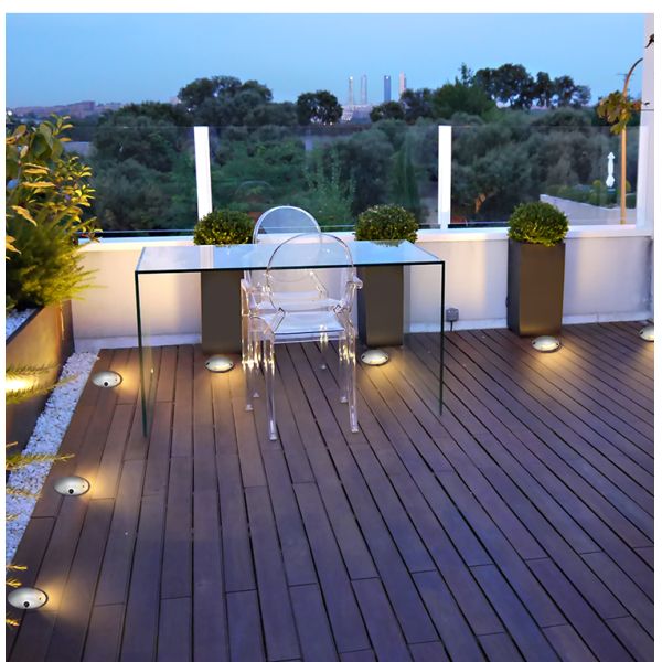 Боковой излучающий отключенный шаг наземный свет круглый низкое напряжение 1W DC 24V 3000k IP67 водонепроницаемый холодный белый алюминиевый корпус