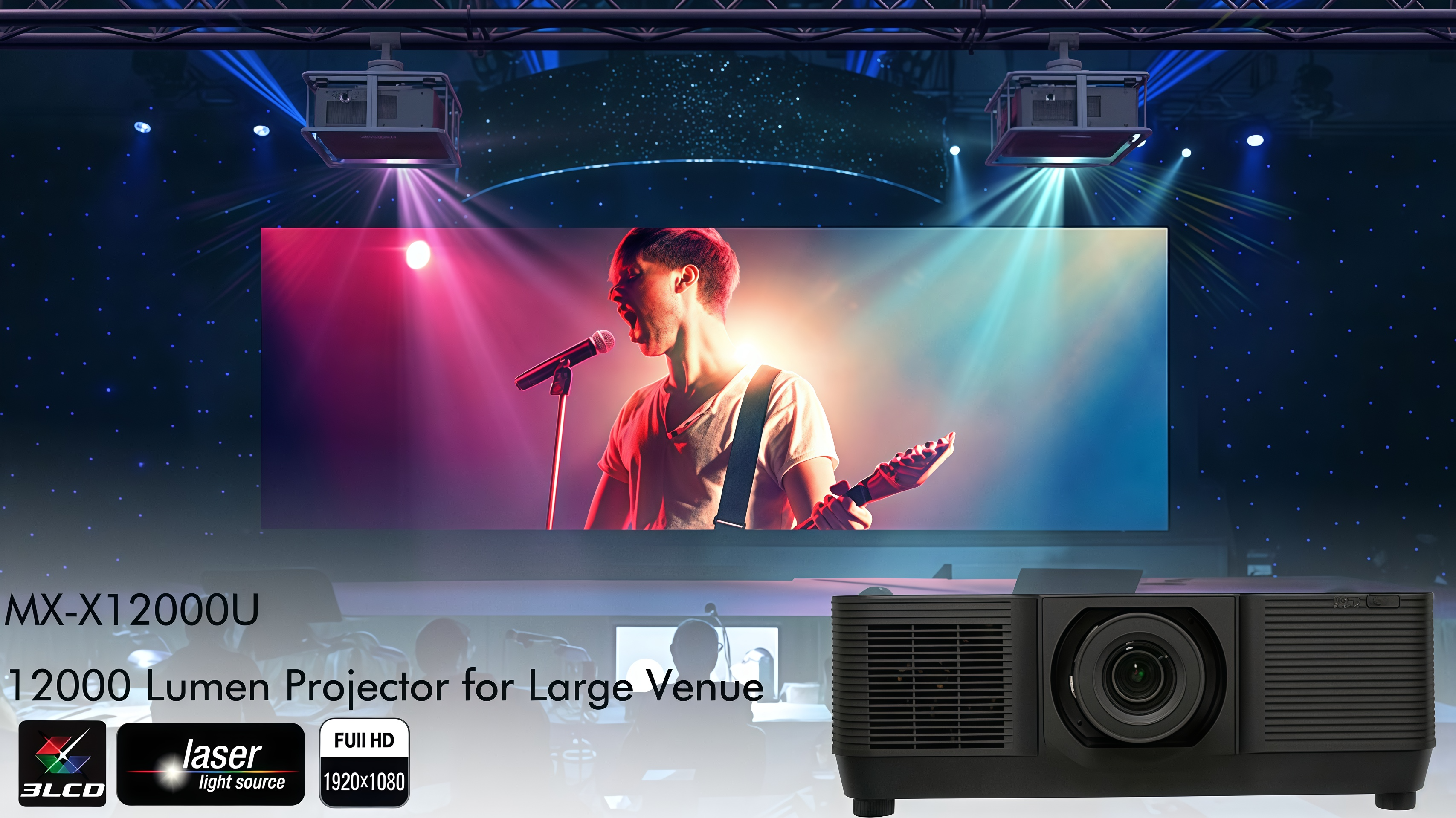 12,000 Lumen WUXGA Laser Projector for Auditoriums and Large Venues​​