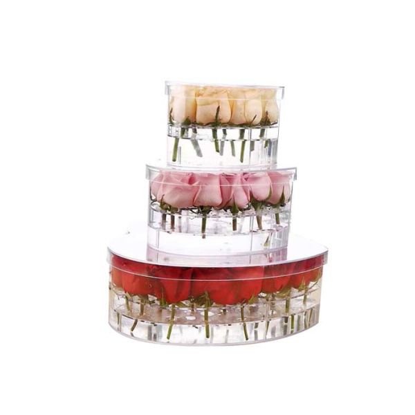 Gifts Packing Square Acrylic Box , Luxury Love Heart Shape Acrylic Box For Roses