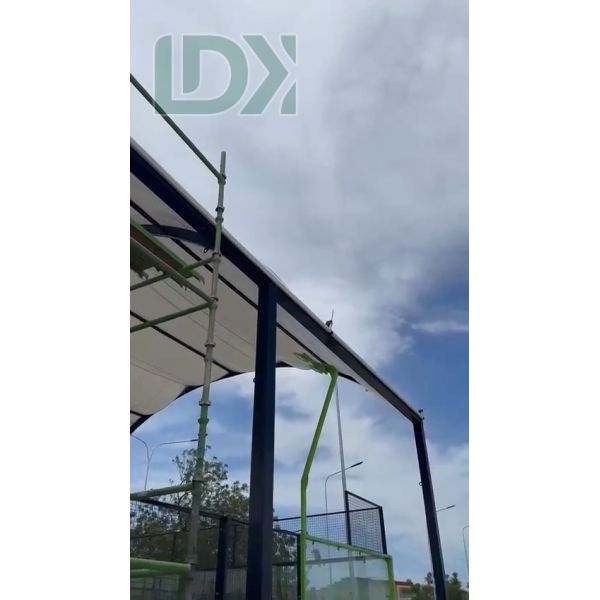 Galvanized Steel Padel Court With Roof Customized Fixed Roof Covered Padel Tennis Court