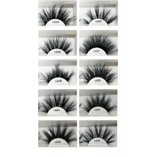 Ресница черной норки ресниц расширения 5D цвета 25mm естественной поддельной пушистой ложная