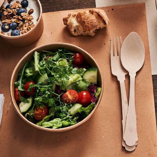 Disposable Biodegradable Wooden Cutlery Set Knife Fork Spoon Teaspoon for Wood Tableware