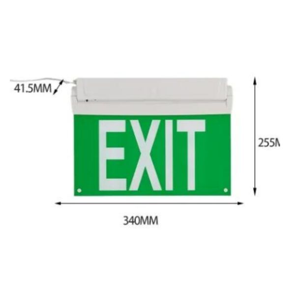 IP65 resistente al agua en interiores y exteriores Batería de 3 horas 24 horas Duración larga Techo de pared colgante Monte de salida de luz LED de emergencia de color blanco verde para oficina de hotel