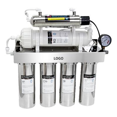 304 Stainless Steel UV Water Purifier 600G RO Reverse Osmosis Drinking System
