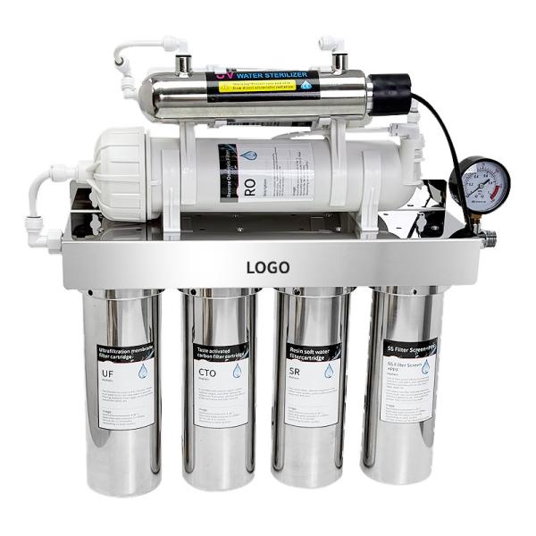 304 Stainless Steel UV Water Purifier 600G RO Reverse Osmosis Drinking System