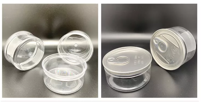 Plastic Transparent Weed Packaging Can 50g 80g Cig Tin Child Resistant Tins
