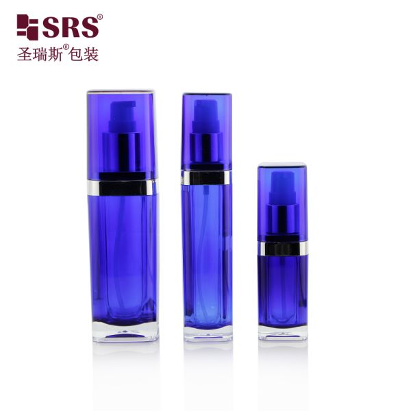 L051 SRS China Manufacture Acrylic Cosmetic 15ml 30ml 60ml 120ml Plastic Lotion Bottle with lid