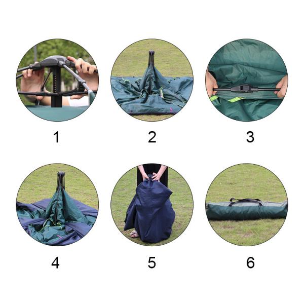 200x200x145cm Automatic Outdoor Waterproof Tents 1500-2000 Mm 190 Silver Cloth