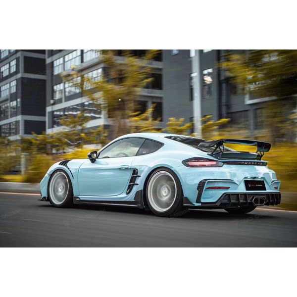 Lake Blue GTS Porsche Body Kit 718 Side Skirt 2017 - 2019 Bumper Spoiler