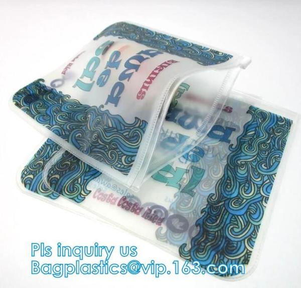 Slider Top Black Logo Printed 200 Mics Frosted Travel PVC Bag, vinyl toiletry zipper bag pvc slider bag custom zipper tr