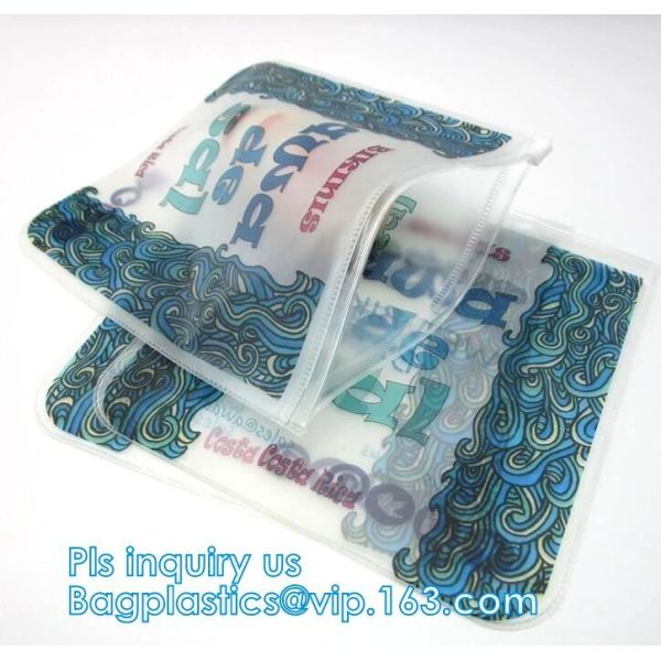 Zip lockk pvc bag slider travel beauty bag, slider zipper travel pvc pouch bag, slider bag makeup zipper bag for travel