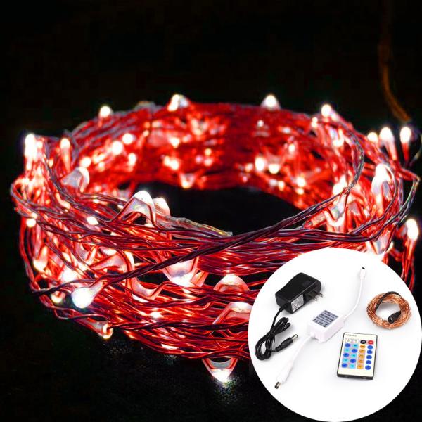 24 Key IR Remote Controlled DC Powered 10m LED String Lights For Christmas, Party, Festival Decoraction