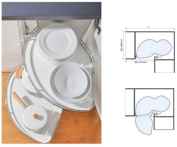 Magic Corner Swing Tray Kitchen Pull Out Basket For Kitchen Cabinets Stainless Steel