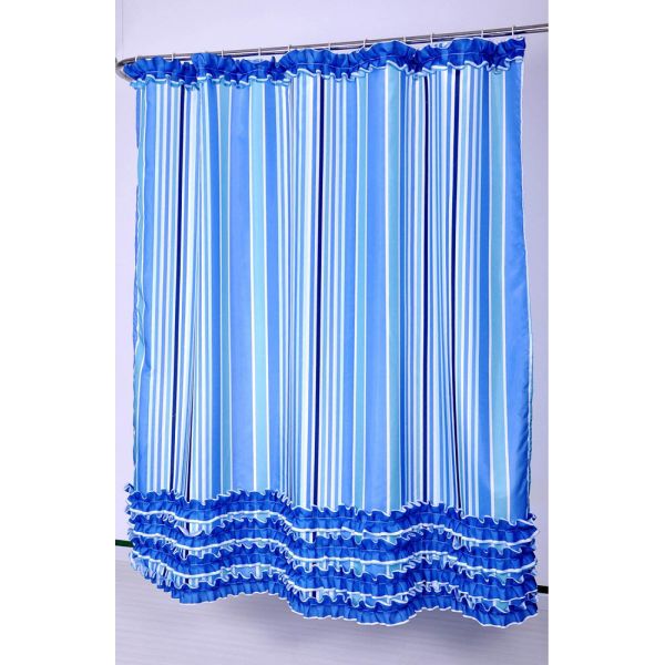 Colorful Ruffle Bathroom Shower Curtains Waterproof Thickening 100% Polyester
