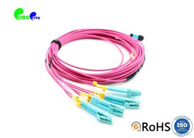 OM4 10M 8F MPO Trunk Cable MPO female To 4x LC Duplex Patch Cable Fanout 2.0mm LSZH