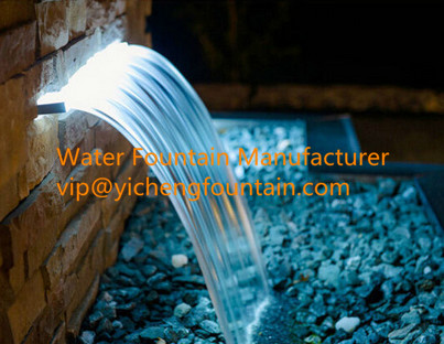 Rectangle Water Fall Nozzle Pond Fountain Accessories With Led Strip Light