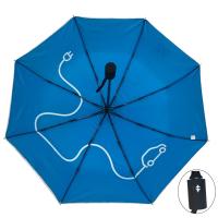 Parapluie compact étroit ouvert automatique de pliage de double couche avec de doubles nervures de fibre de verre